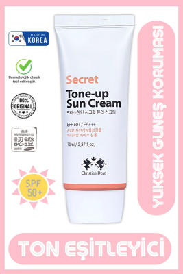 Ton Eşitleyici Kore Güneş Kremi Vitamin C Pembe Ton Bitkisel Secret Tone-up Sun Cream Spf50 Ikore